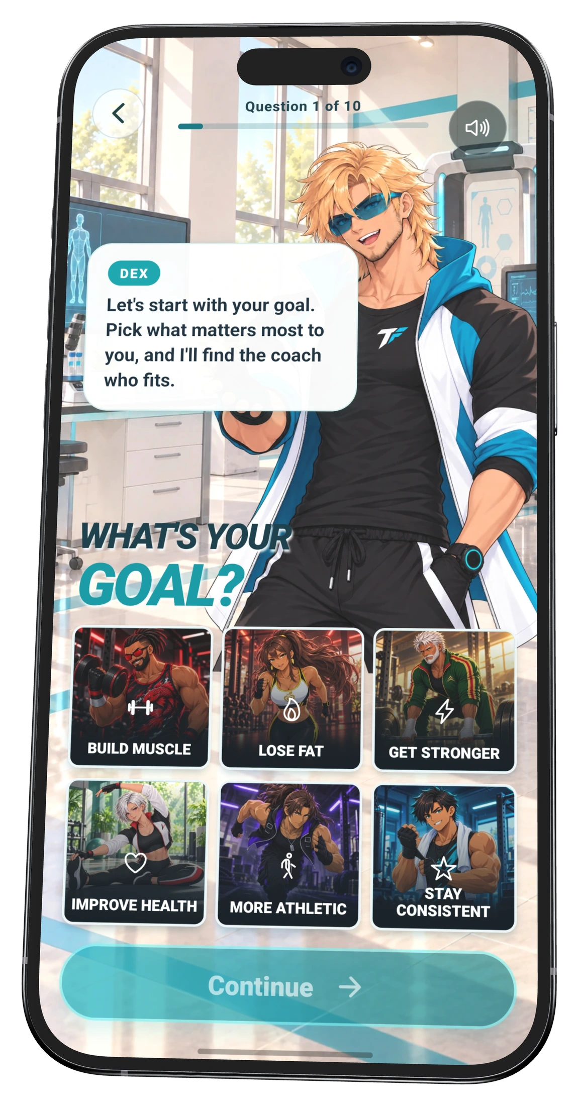 TrackFull goal selection with Dex