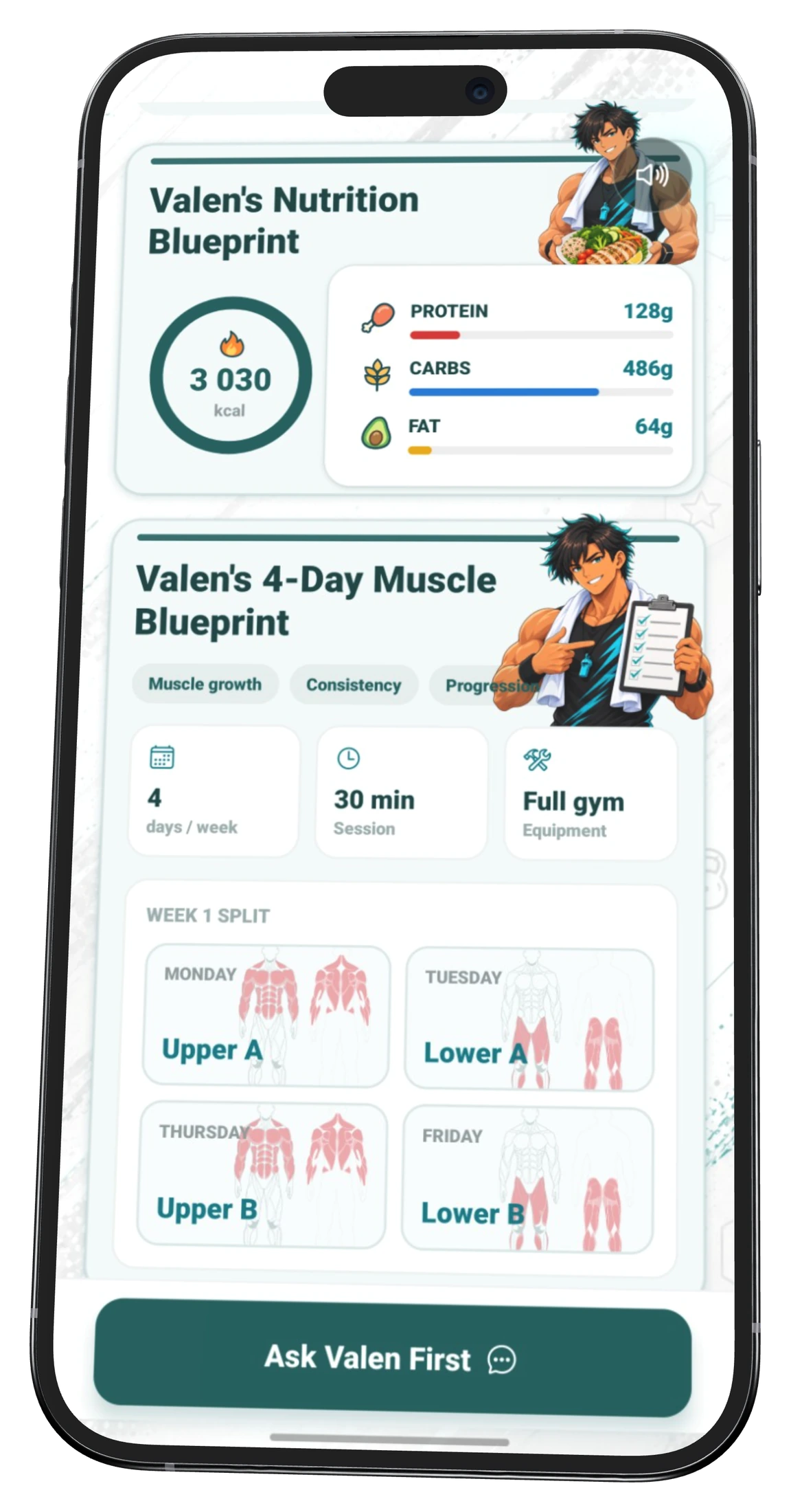 TrackFull nutrition and training plan from Valen